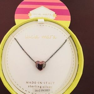 Brand New Lucia Mara Sterling Silver heart necklace